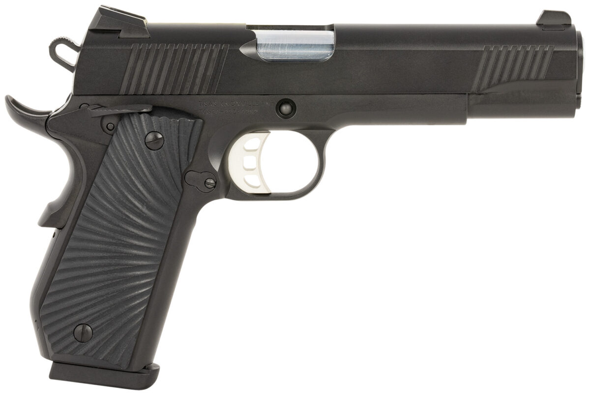 Tisas 10100502 1911 Duty Carry 45 ACP 8+1 5" Stainless Steel Barrel, Black Cerakote Serrated Slide, Black Cerakote Steel Frame w/Beavertail Black Sunburst G10 Grips 1 152717
