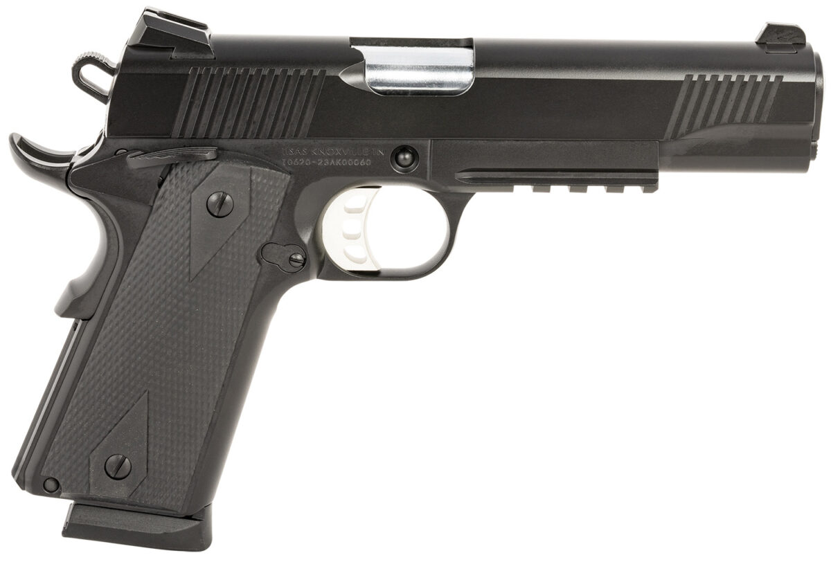 Tisas 10100529 1911 Duty 45 ACP 8+1 5" Black Steel Barrel, Black Serrated Steel Slide, Black Cerakote Steel Frame w/Accessory Rail & Beavertail, Ambidextrous 1 152718