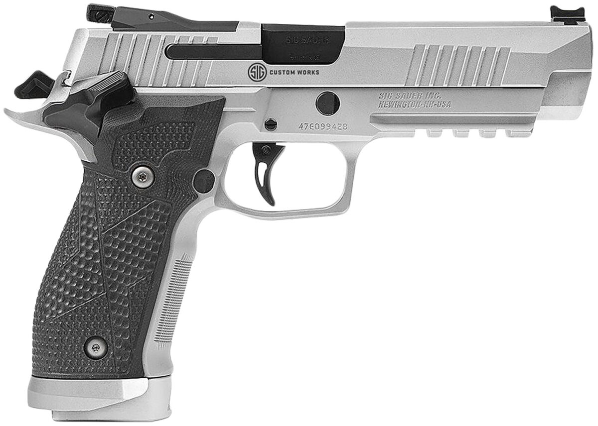 Sig Sauer 226X59STAS10 P226 XFive STAS Full Size 9mm Luger 10+1 5" Steel Bull Barrel, Stainless Optic Ready/Serrated Steel Slide w/Picatinny Rail & Beavertail Frame, Black Piranha G10 Grips Right Hand 1 153661