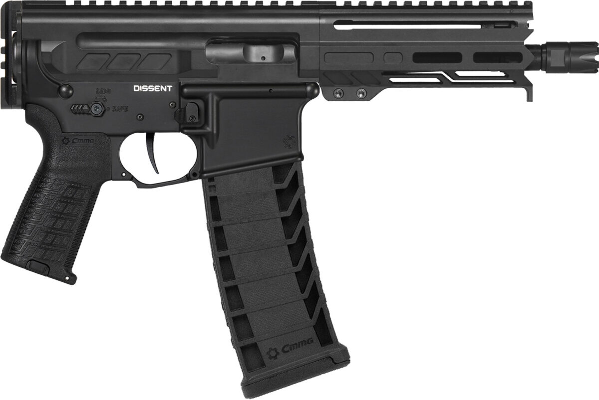 CMMG 94A6867AB Dissent MK4 9mm Luger 33+1 6.50", Black, Picatinny Brace Adapter, 5.50" M-LOK Handguard, Left Side Charging Handle, Zeroed Linear Comp, Zeroed Drop-In Single Stage Trigger 1 153761