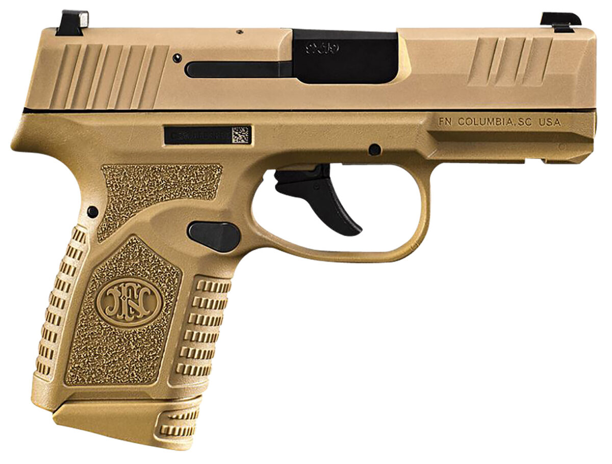 FN 66101409 Reflex Micro-Compact Frame 9mm Luger 15+1/11+1, 3.30" Black Target Crown Steel Barrel, Flat Dark Earth PVD Serrated Steel Slide & Polymer Frame w/Picatinny Rail, Ambidextrous 1 155189