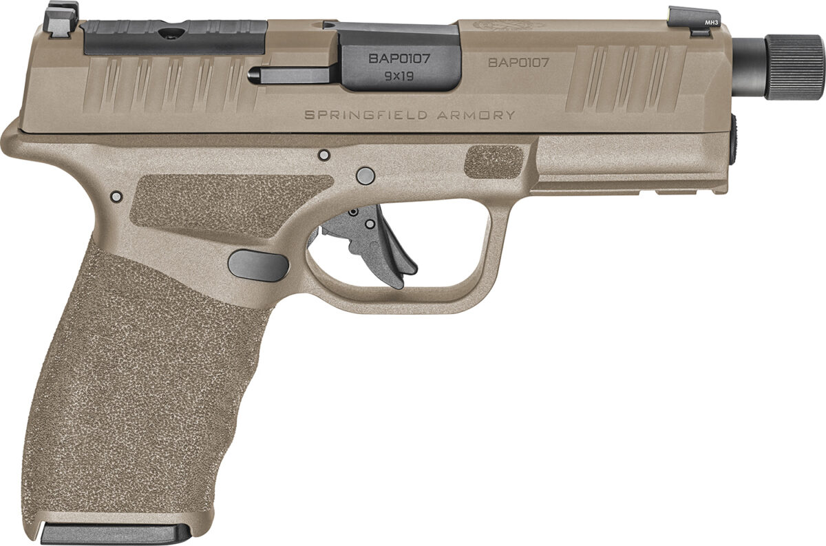 Springfield Armory HCP9449FTOSP Hellcat Pro OSP 9mm Luger 17+1/15+1, 4.40" Black Melonite Hammer Forged Threaded Barrel, Flat Dark Earth Cerakote Optic Ready/Serrated Steel Slide, Flat Dark Earth w/Bl 1 159393