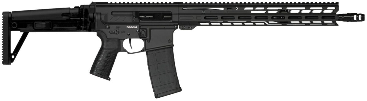 CMMG 55A1A0BAB Dissent MK47 5.56x45mm NATO 30+1 (2) 16.10", Black Armor, Side Charging Handle Rec, 15" M-Lok Handguard, Side Folding Stock, Zeroed Grip, Muzzle Brake, 60/90 Ambi Safety, Adj. Gas Block 1 160281