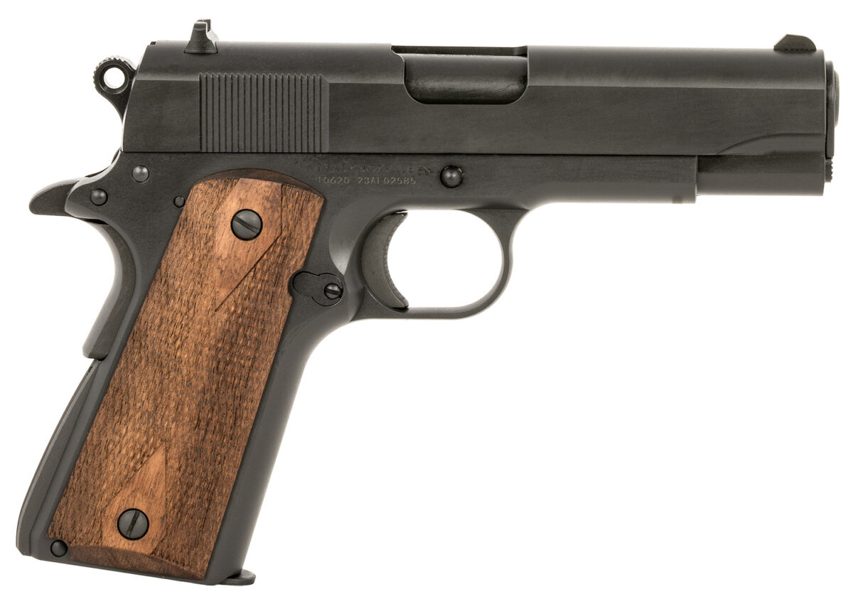 Tisas 10100116 1911 A1 Tank Commander 9mm Luger 9+1 4.25" Black Steel Barrel, Manganese Phosphate Coated Serrated Carbon Steel Slide & Frame w/Beavertail, Turkish Walnut Grip 1 160743
