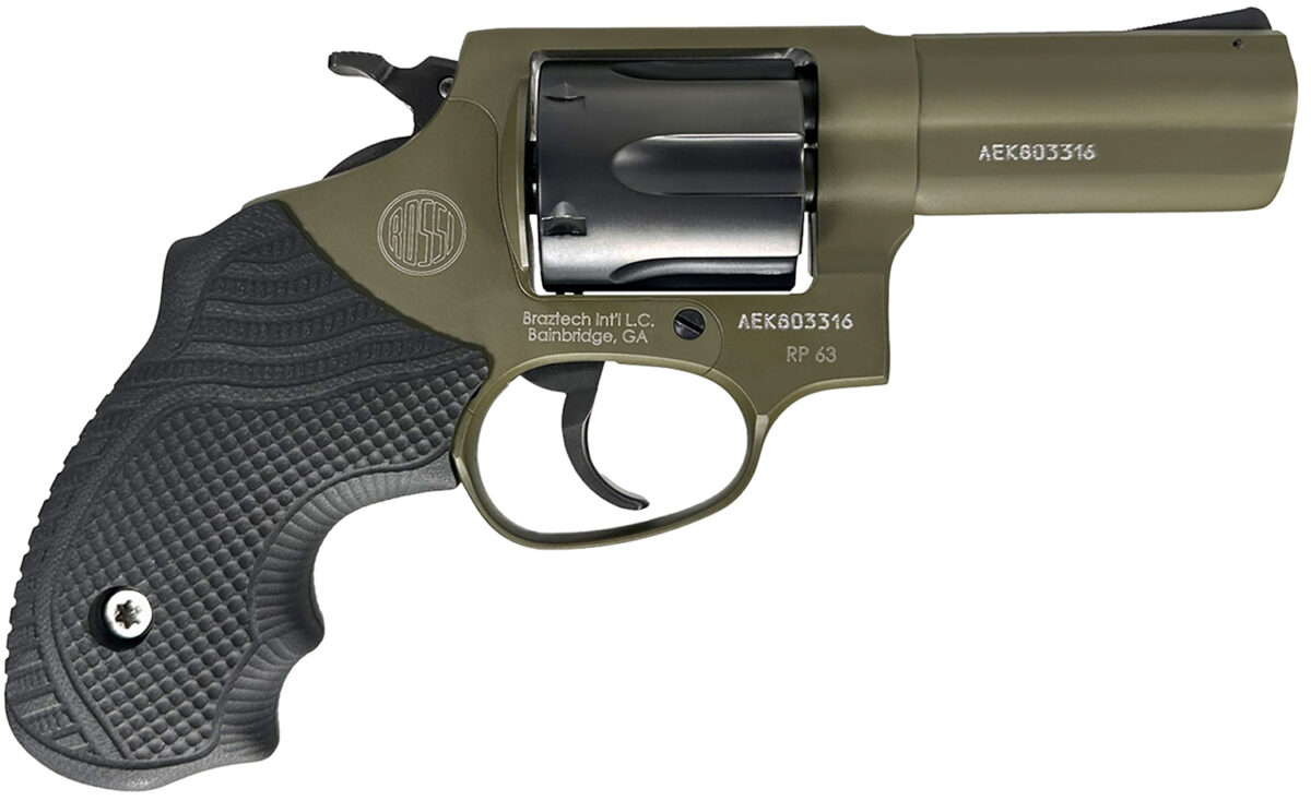 Rossi 2RP631FLOK RP63 Small Frame 357 Mag/38 Special +P 6rd 3" Sniper Green Cerakote Stainless Steel Barrel, Satin Stainless Cylinder, Sniper Green Cerakote Stainless Steel Frame, Black LOK Grip 1 162670
