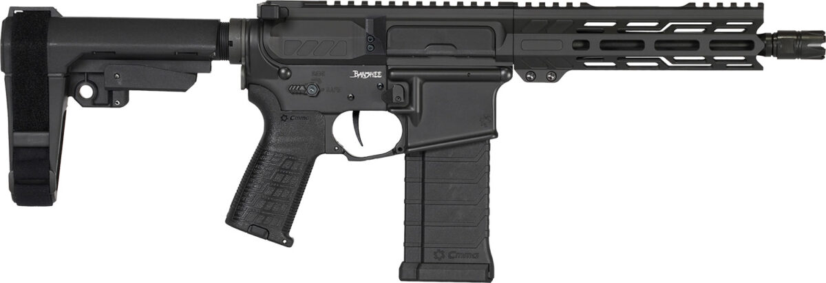 CMMG 54AE10FAB Banshee MK4 5.7x28mm 32+1, Black Nitride Medium Taper Threaded Barrel, EML 11" M-LOK Handguards, Black Armor Cerakote Aluminum Picatinny Rail Receiver, CMMG Zeroed Grips 1 166425