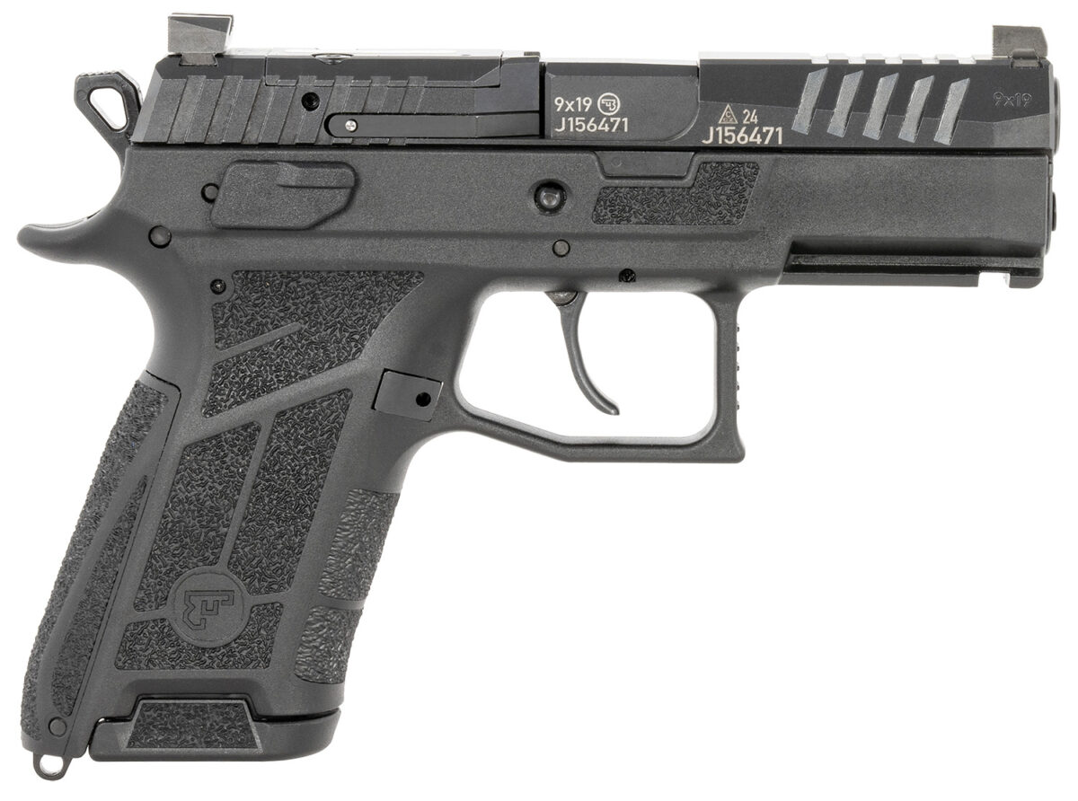 CZ-USA 91660 P-09 C Nocturne Compact Frame 9mm Luger 15+1 3.74" Black Steel Barrel, Black Optic Cut/Serrated Steel Slide, Black Polymer Frame w/Picatinny Rail, Textured Grip 1 169692