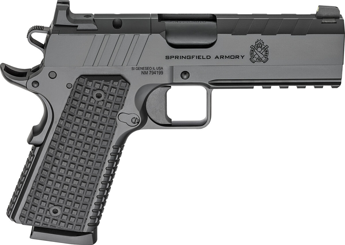 Springfield Armory PX9228LAOS 1911 Emissary 45 ACP 8+1 4.25" Stainless Steel Barrel Optic Ready Black Carbon Steel Slide VZ Grips Thin-Line G10 Grip 1 170065