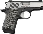 Kimber Mfg, Inc 3300188 Micro Eclipse 380 ACP 7+1 2.75" Stainless Match Grade Barrel, KimPro II Black Serrated Stainless Steel Slide, Charcoal Gray Aluminum Frame w/Beavertail, G10 Grip 2 170613