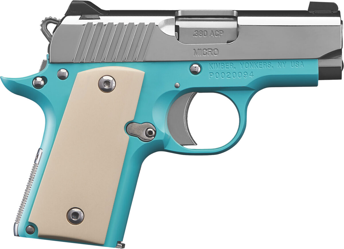 Kimber Mfg.,inc 3300210 Micro Bel Air NS 380 ACP 2.75" Ramped Barrel Stainless Steel Slide Bel Air Blue Mirror-Polished Ivory Micarta Grip 1 170618