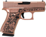 Glock UI4350204HIBCHIM G43 Gen3 Sub-Compact Frame 9mm Luger 6+1 3.41" Black Steel Barrel, Chimera Cerakote Serrated Steel Slide, Chimera w/Hibiscus Cerakote Polymer Frame, Right Hand 2 170974