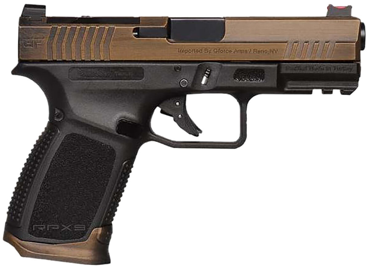 Gforce Arms GFRPX3C9BT Exodus 9mm Luger 15+1 4.02" Black Steel Barrel, Bronze Cerakote Serrated Steel Slide, Black Cerakote Polymer Frame w/Accessory Rail, Black Textured Grip 1 172200
