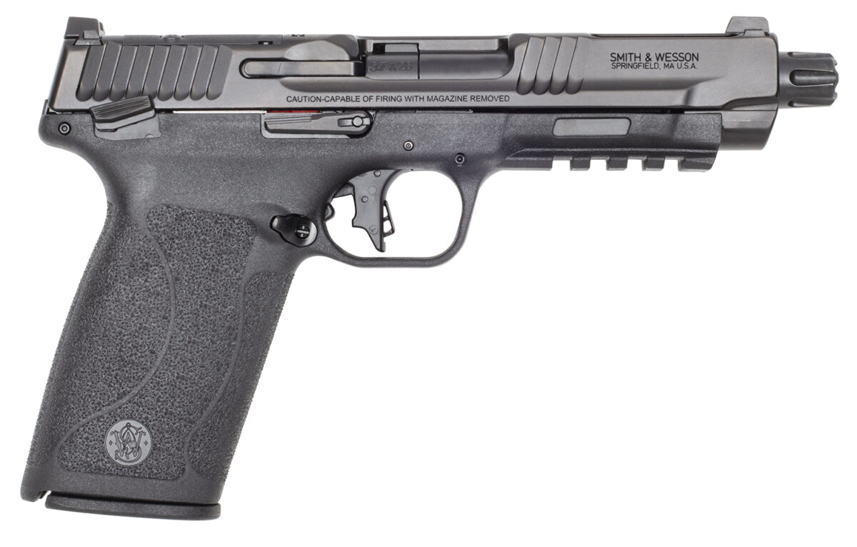 Smith & Wesson 14093 M&P 5.7 Full Size Frame 5.7x28mm 10+1 5" Black Armornite, Black Optic Ready/Serrated Stainless Steel Slide, Black Polymer Frame w/Picatinny Rail, Polymer Grip 1 175962