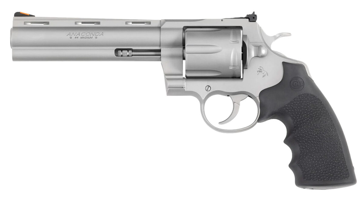 Colt Mfg ANACONDASM6RTS Anaconda 44 Mag 6rd Shot 6" Matte Stainless Vent Rib Barrel, Cylinder & Frame, Black Grip 1 181439