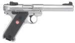 Ruger 40103 Mark IV Target 22 LR 10+1 5.50" Satin Stainless Bull Barrel, Satin Stainless Steel Slide, Stainless Steel Frame Drilled & Tapped Receiver, Black Checkered Polymer Grip, Right Hand 2 22348