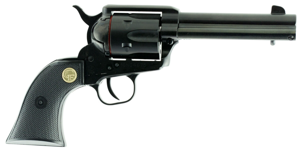 Chiappa Firearms CF340261 SAA 1873 Medium Frame 17 HMR 6 Shot, 4.75" Blued Steel Barrel, Blued Steel Frame, Blued Cylinder, Black Plastic Grip, Exposed Hammer 1 29857