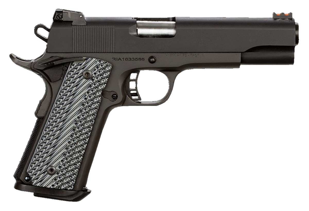 Rock Island 51991 Rock Ultra FS 10mm Auto Caliber with 5" Barrel, 8+1 Capacity, Overall Black Parkerized Finish Steel, Beavertail Frame, Serrated Slide & Black/Gray G10 Grip 1 35201