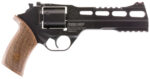 Chiappa Firearms 340221 Rhino 60DS Small Frame 357 Mag 6 Shot, 6" Black Anodized Steel Vent Rib Barrel, Blued Steel Cylinder, Black Anodized Aluminum Frame, Walnut Grip, Concealed Hammer 2 5643