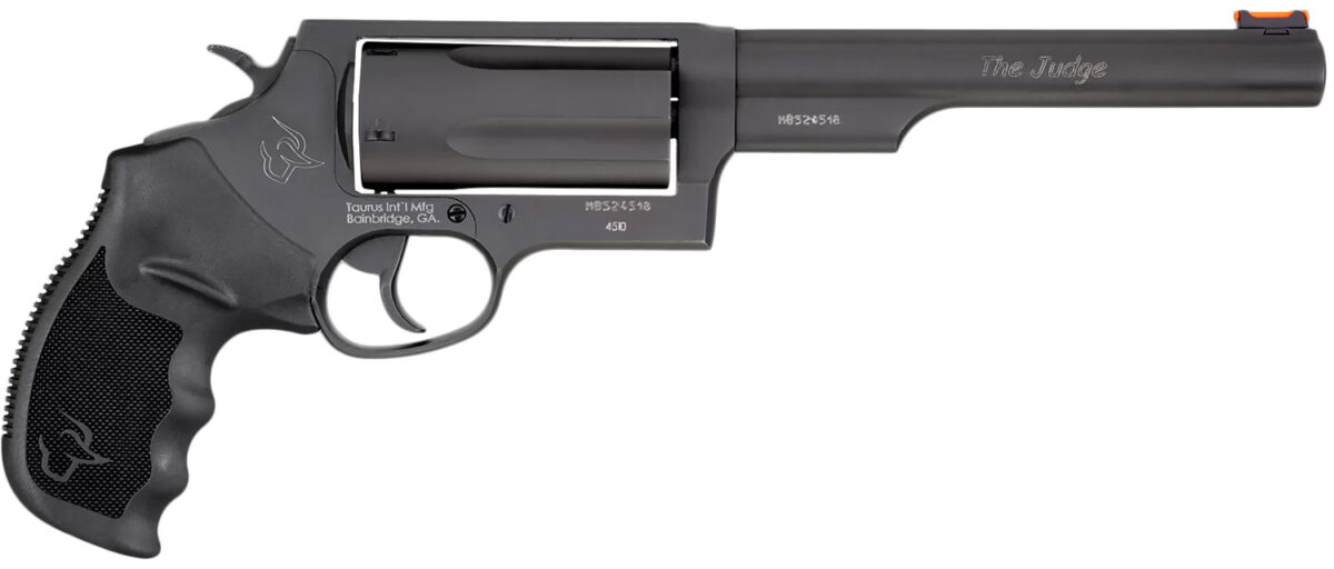 Taurus 2441061MAG Judge Magnum Compact Frame 45 Colt (LC)/410 Mag 5rd 6.50" Matte Black Oxide Steel Barrel, Cylinder & Frame, Black Finger Groove Grip, Exposed Hammer 1 83891