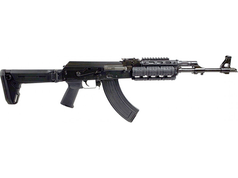Zastava ZPAPM70 AK-47 Rifle BULGED TRUNNION 1.5MM RECEIVER - Black | 7.62x39 | 16.3" Chrome Lined Barrel | UTG Pro Quad Rail | Zhukov-S Folding Stock 1 zr7762qr