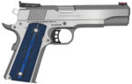 Colt Mfg O5073GCL Gold Cup Lite 38 Super 8+1 5" Stainless National Match Barrel, Stainless Steel Serrated Slide, Stainless Steel Frame w/Beavertail, Blue Scalloped G10 Grip, Ambidextrous 2 104961