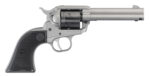 Ruger 2003 Wrangler 22 LR 6 Shot 4.62" Silver Cerakote, Silver Cerkoate Aluminum Frame & Cylinder Black Checkered Polymer Grips 2 113148