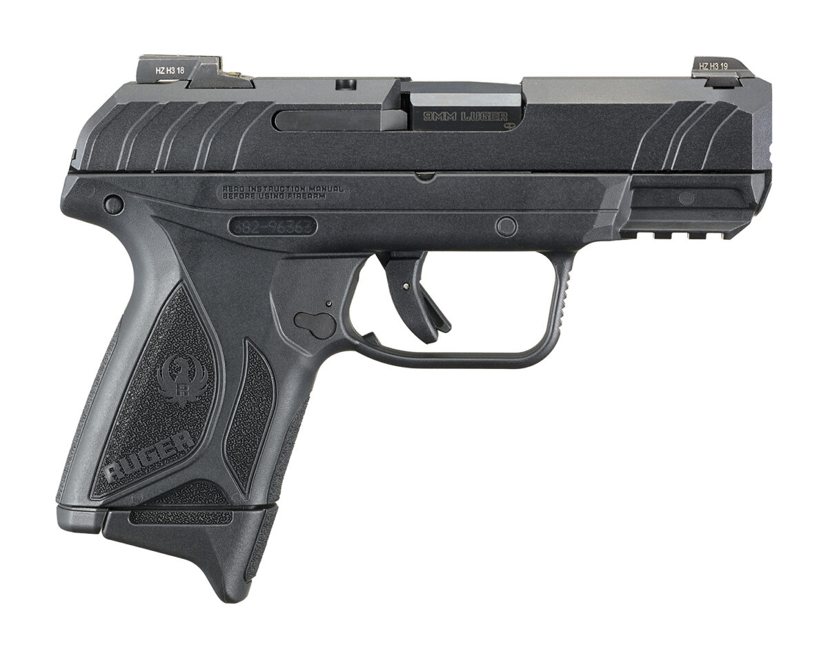 Ruger 3815 Security-9 Compact Pro 9mm Luger 3.42" Barrel 10+1, Black Polymer Frame With Picatinny Acc. Rail, Front Serrated Black Oxide Steel Slide, Trigger Safety 1 119532