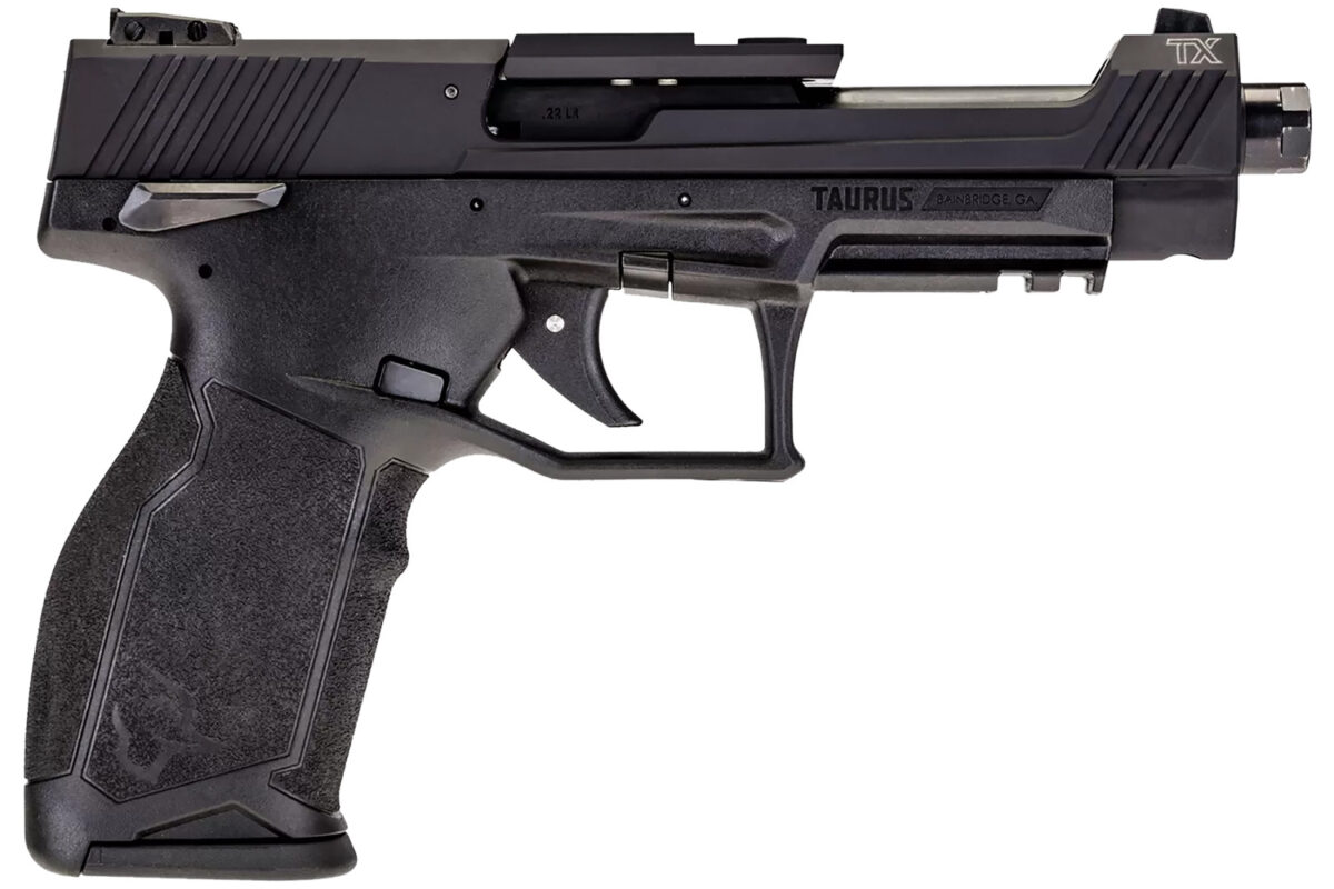 Taurus 1TX22C15110 TX22 Competition 22 LR 10+1 5.25" Threaded Bull Barrel, Overall Black Finish, Hard Coat Anodized Aluminum Optic Cut/Serrated Slide, Polymer Frame w/Picatinny Rail, Polymer Grips 1 133122
