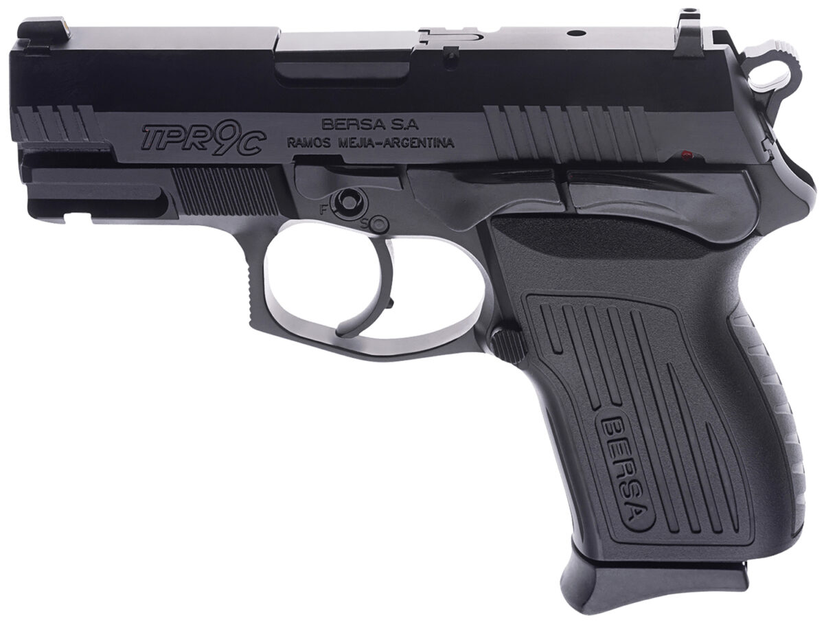 Bersa TPR9CM TPRC Compact Frame 9mm Luger 13+1, 3.25" Black Manual Barrel, Matte Black Serrated Steel Slide & Aluminum Frame, Ambidextrous 1 139412