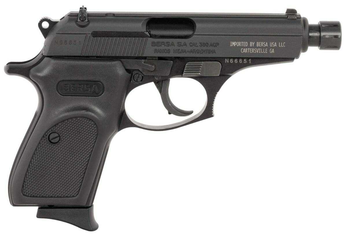 Bersa T380M8X Thunder Micro-Compact Frame 380 ACP 8+1 3.50" Black Steel Threaded Barrel, Matte Black Steel Serrated Slide, Matte Black Aluminum Frame, Black Rubber Grip, Right Hand 1 139438