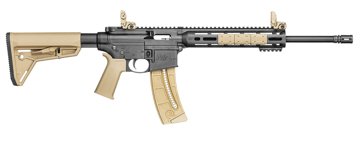 Smith & Wesson 10210 M&P15-22 Sport 22 LR Caliber with 25+1 Capacity, 16.50" Barrel, Matte Black Metal Finish & Adjustable Magpul MOE SL Flat Dark Earth Stock Right Hand 1 14502