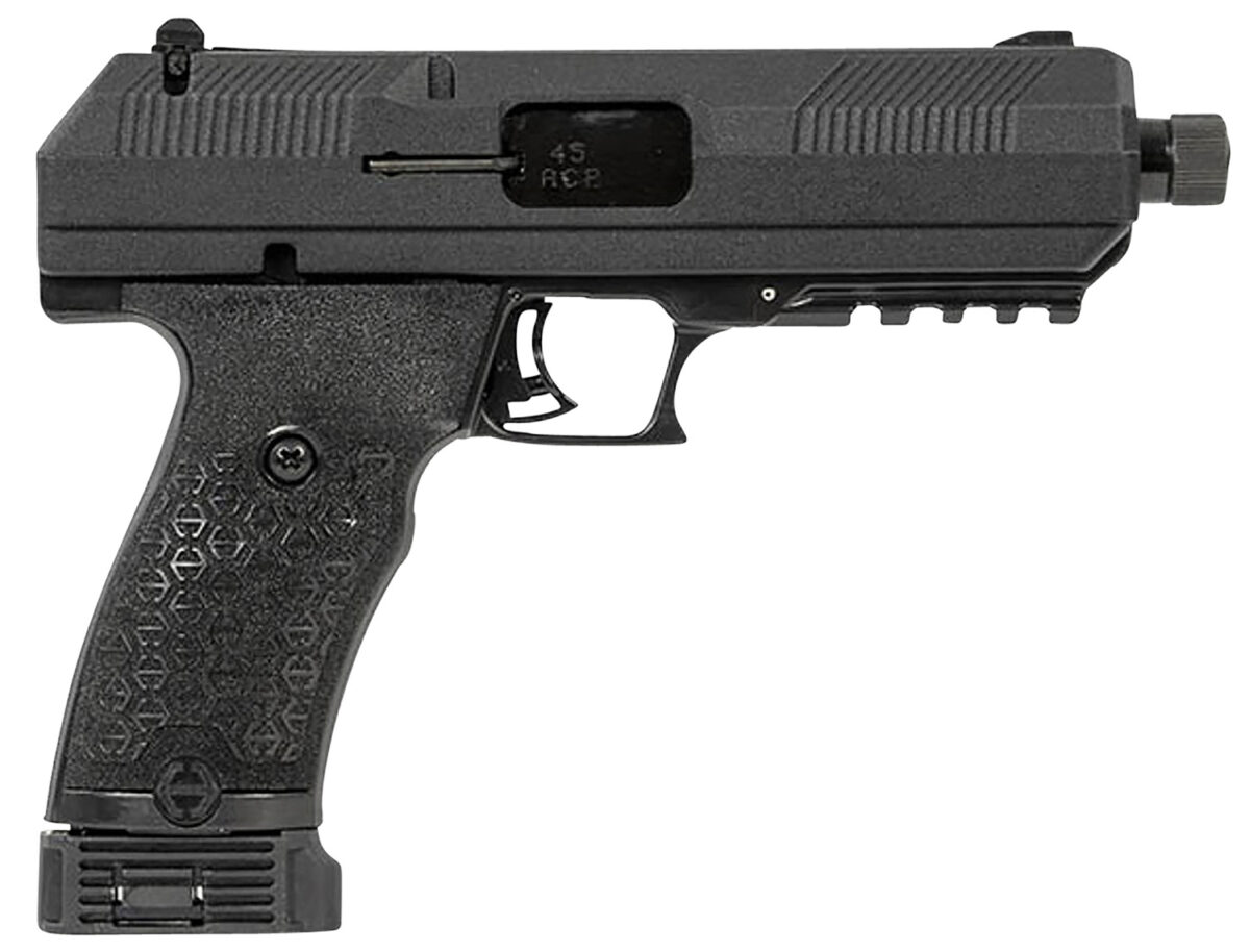 Hi-Point JHP45G2 JHP Gen2 45 ACP 9+1 4.50" Black Steel Threaded Barrel, Black Powder Coated Serrated Steel Slide, Black Polymer Frame w/Picatinny Rail, Black Polymer Grip 1 156713