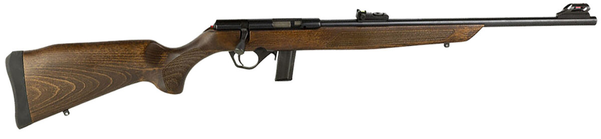 Rossi RB22L1811WD RB22 Full Size 22 LR 10+1 18" Matte Black Steel Barrel, Dovetail Base Steel Receiver, Hardwood Monte Carlo Stock 1 157581