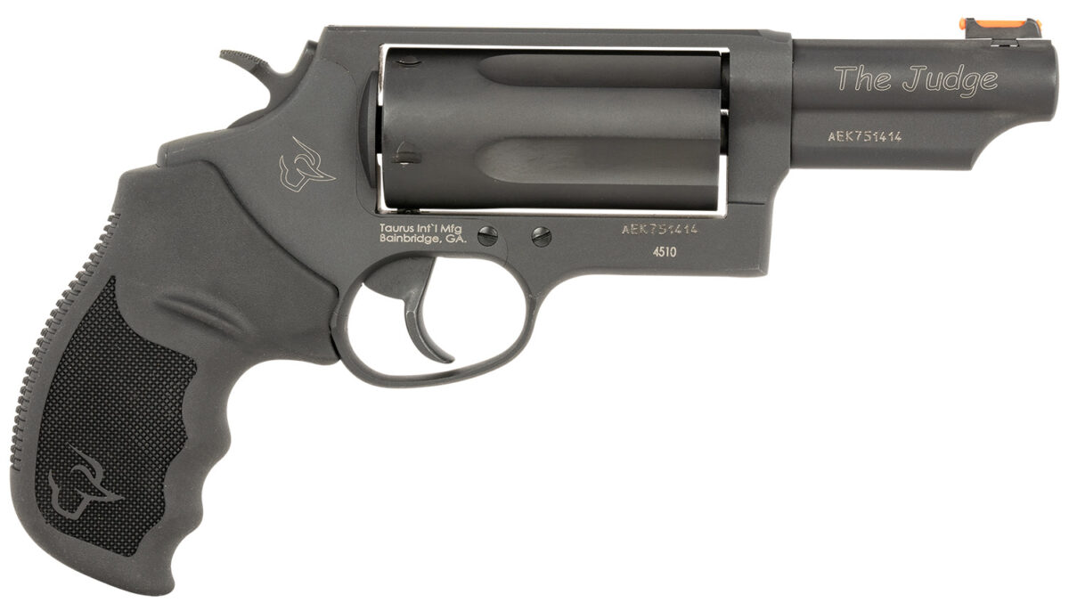 Taurus 24410P31T Judge T.O.R.O. Compact Frame 45 Colt (Long Colt)/410 Gauge 5 3" Matte Black Oxide Steel Barrel, Cylinder & Steel Frame, Black Rubber Grip, Transfer Bar Safety, Exposed Hammer 1 159343