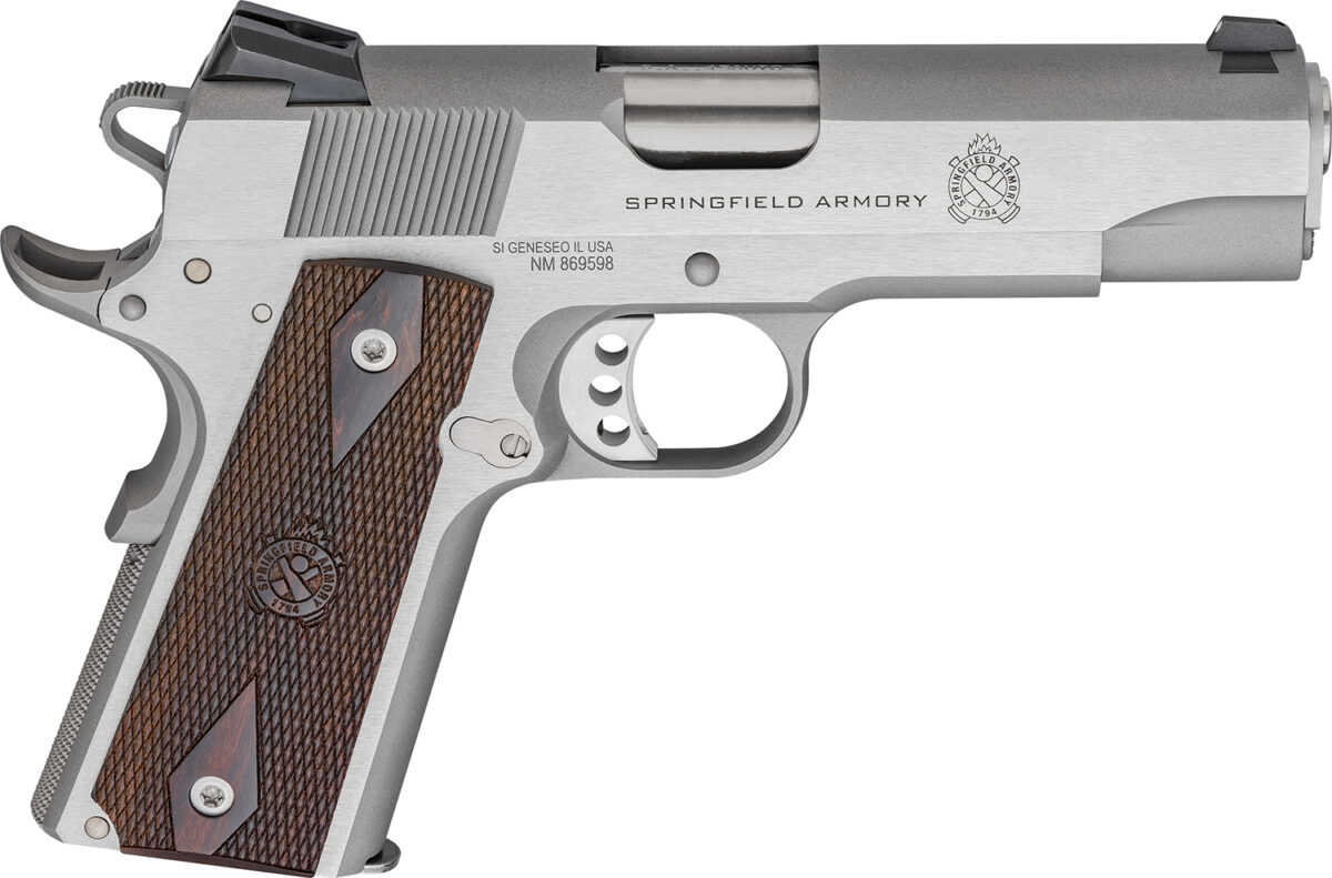 Springfield Armory PX9418S 1911 Garrison 45 ACP 7+1 4.25" Stainless Match Grade Barrel, Serrated Stainless Steel Slide & Frame w/Beavertail, Thinline Wood Grip 1 162341