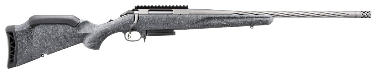 Ruger 46912 American Rifle Gen II Full Size 6mm Creedmoor 3+1 20" Cobalt Cerakote Threaded Barrel, Picatinny Rail Steel Receiver, Gray Splatter Adjustable Synthetic Stock 1 164945