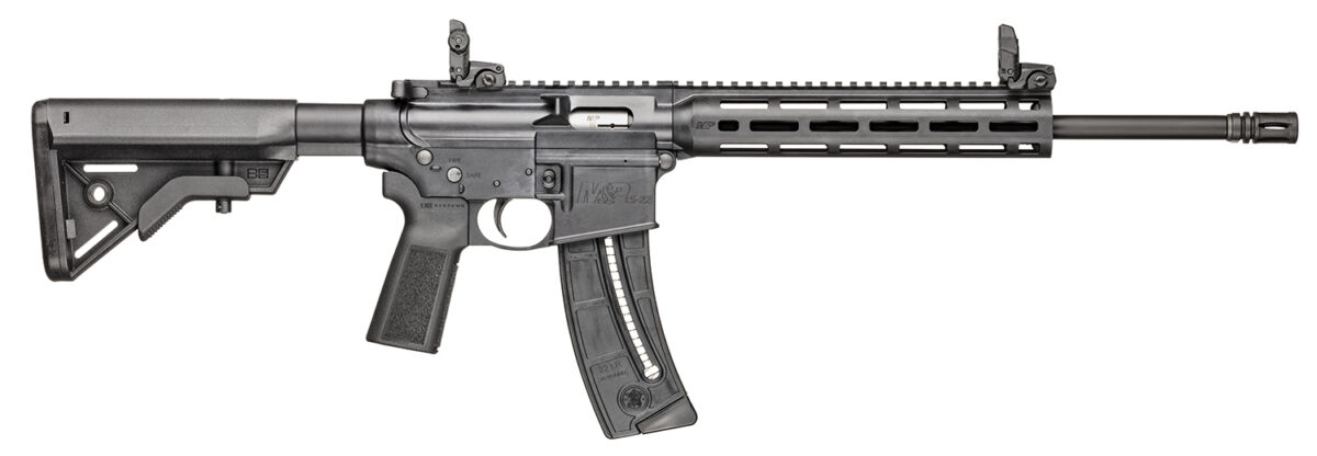 Smith & Wesson 14180 M&P15-22 Sport 22 LR 25+1 16.50" Black Steel Threaded Barrel, Picatinny Rail Polymer Receiver, M-LOK Polymer Handguards, Black Polymer B5 Bravo Stock, Black B5 Type 23 Grips 1 165264