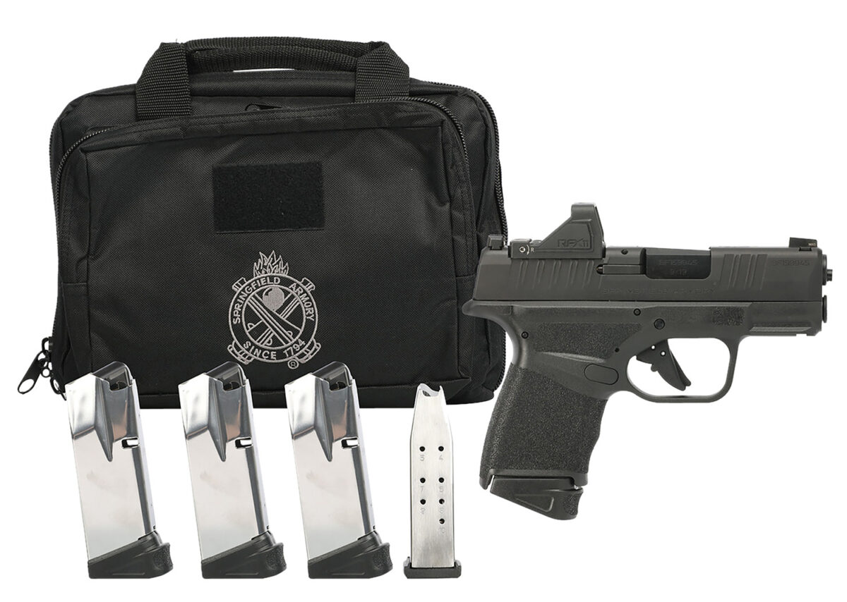 Springfield Armory HC9319BOSPCAP Hellcat OSP *CA Compliant 9mm Luger Gear up 2024 Includes Viridian RFX-11 Green Dot Optic, 3 10rd Magazines (Total of 5), Dual Range Bag 1 169147