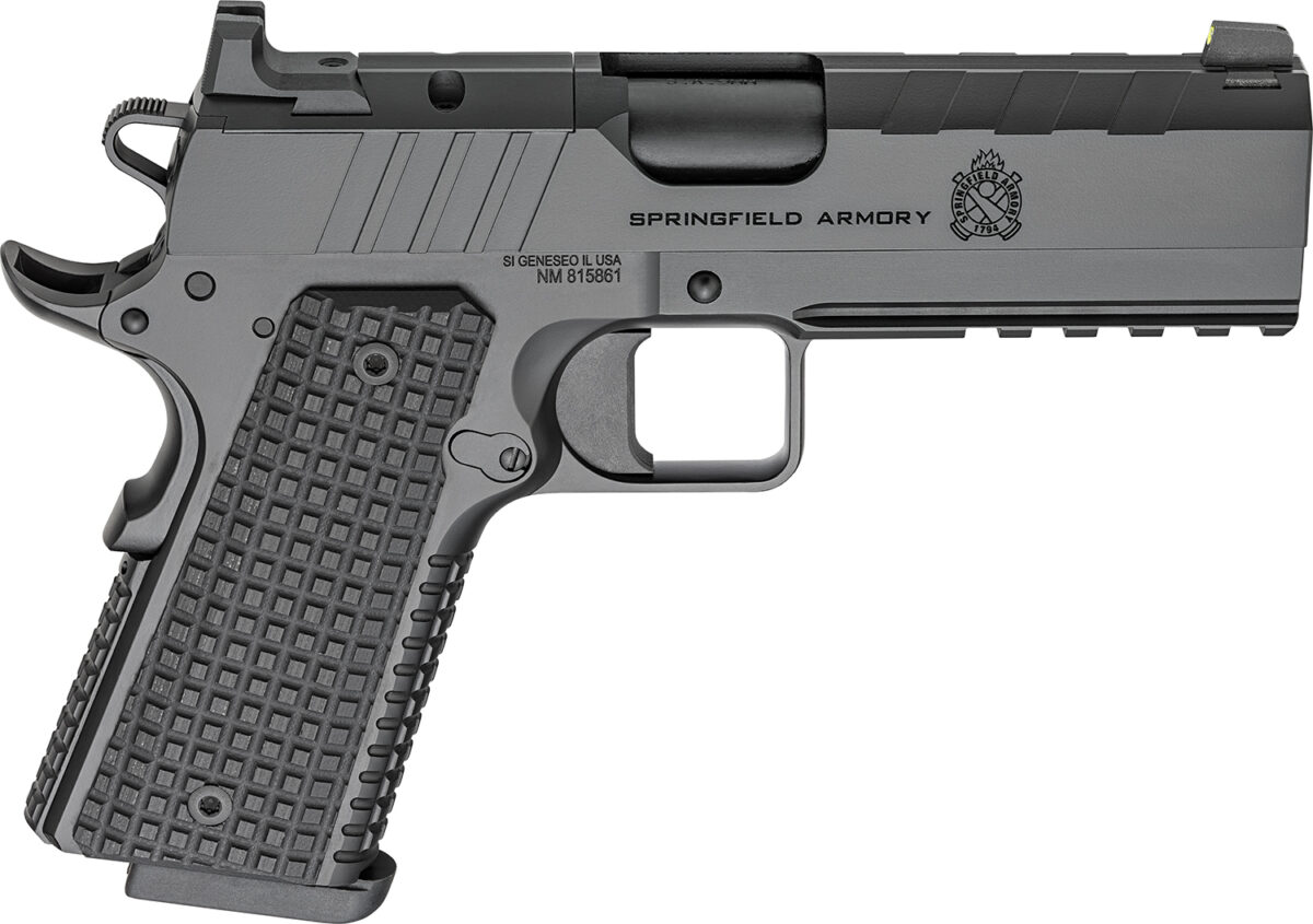 Springfield Armory PX9227LAOS 1911 Emissary 9mm 9+1 4.25" Stainless Steel Barrel Optic Ready Black Carbon Steel Slide VZ Grips Thin-Line G10 Grip 1 170064