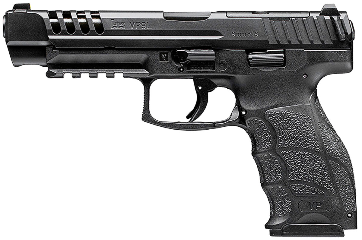 HK 81001158 VP9L 9mm Luger 10+1 5" Black Polygonal Rifled Barrel, Long/Lightening Cuts/Optic Cut Steel Slide, Polymer Frame w/Picatinny Rail, Black Interchangeable Backstrap Grip 1 172692