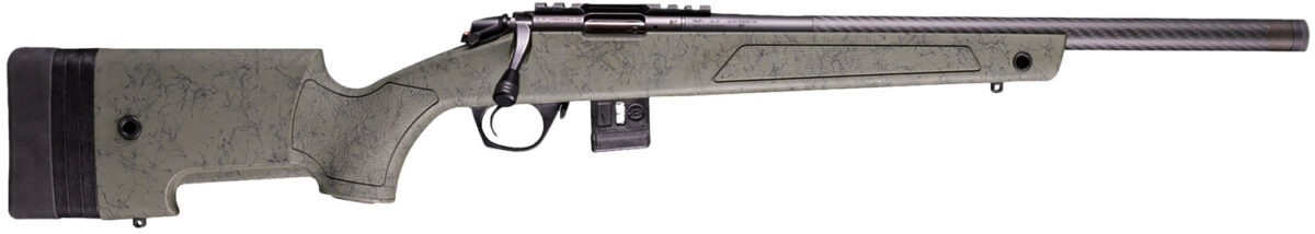 Bergara Rifles BMR008 BMR-X Carbon Fiber 22 LR 10+1 18" Carbon Fiber Threaded Barrel, Black Cerakote Picatinny Rail Steel Receiver, Adj LOP Black w/Green Webbing Synthetic Stock 1 174592