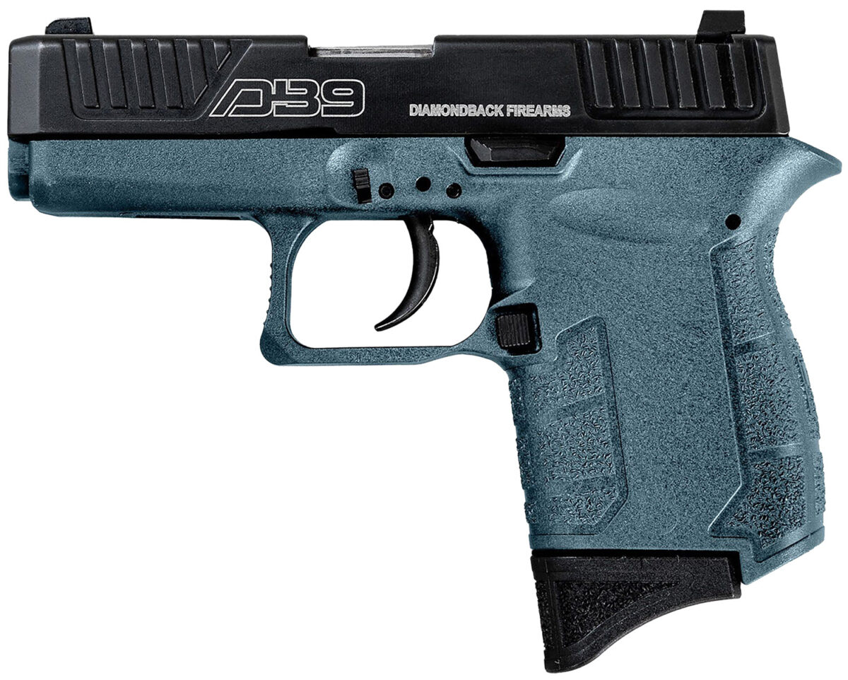 Diamondback DB0200P251 DB9 Gen4 Jesse James Micro-Compact Frame 9mm Luger 6+1 3.10" Black Nitride Stainless Steel Barrel & Serrated Slide, Civil Defense Blue Cerakote Polymer Frame w/Beavertail 1 178242