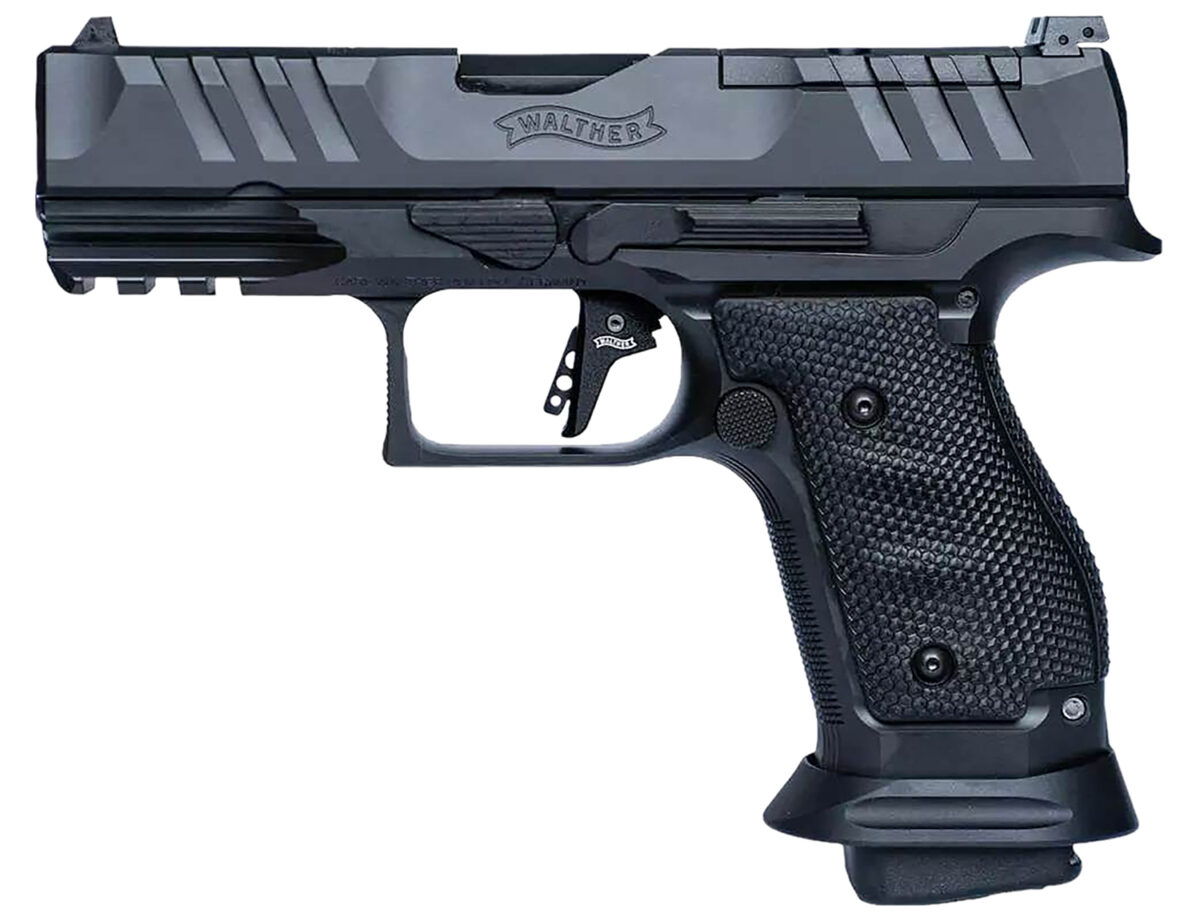 Walther Arms 2896991 PDP Pro Compact Frame 9mm Luger 18+1 4" Black Steel Barrel, Black Optic Cut/Serrated Steel Slide, Black Steel Frame w/Picatinny Rail, Textured Wraparound Grip 1 179981