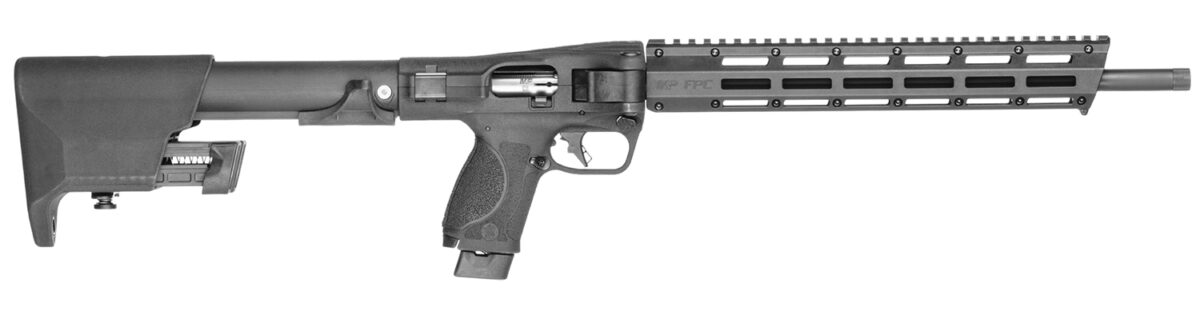 Smith & Wesson 14171 M&P FPC Folding 22 LR 20+1 16.25" Black Threaded Barrel, Black Polymer Receiver w/Picatinny Rail, M-LOK Handguard, Black Fixed Polymer Stock, Interchangeable Backstrap Grip 1 183898