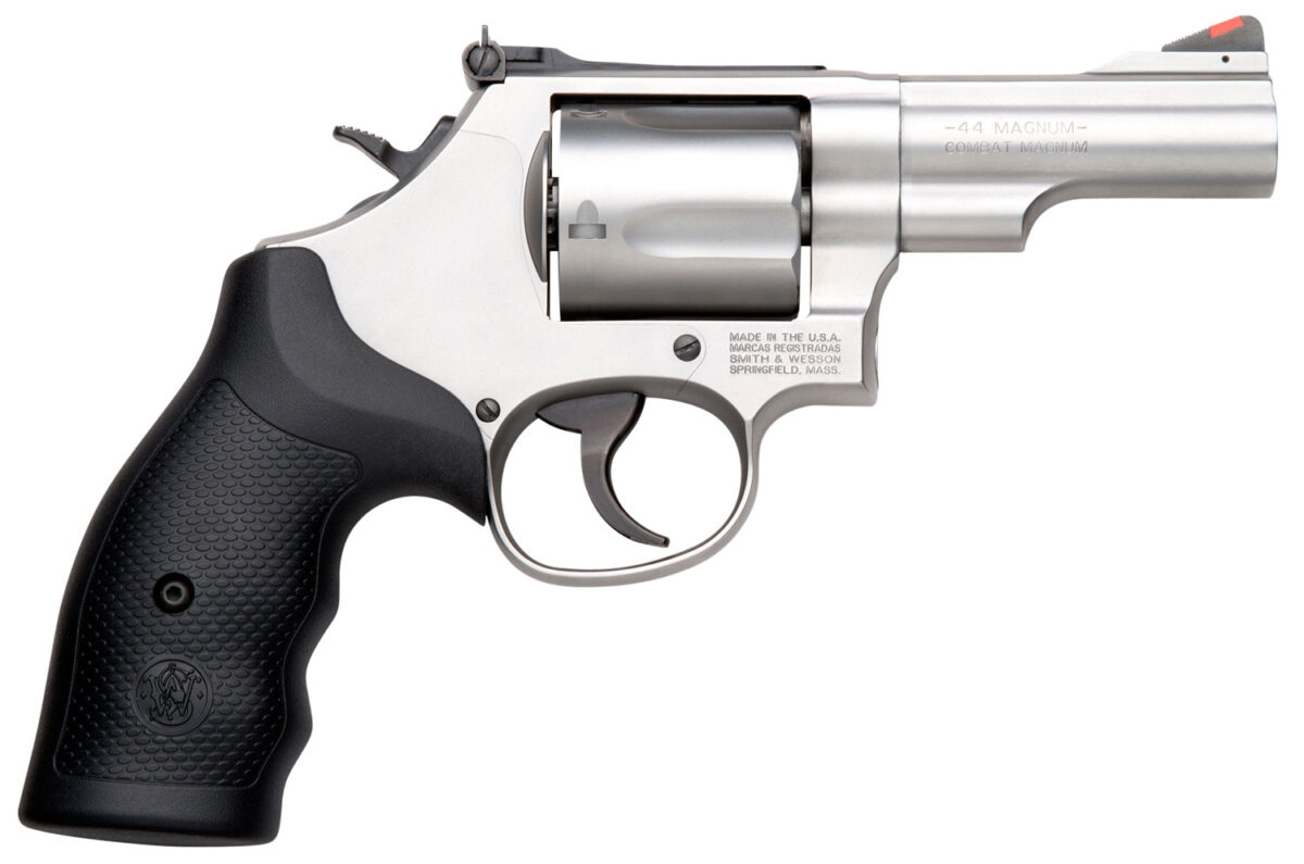 Smith & Wesson 10064 Model 69 Combat Magnum 44 Rem Mag Stainless Steel 2.75" Barrel, 5rd Cylinder & L-Frame, Full Length Extractor Rod, Internal Lock 1 23981