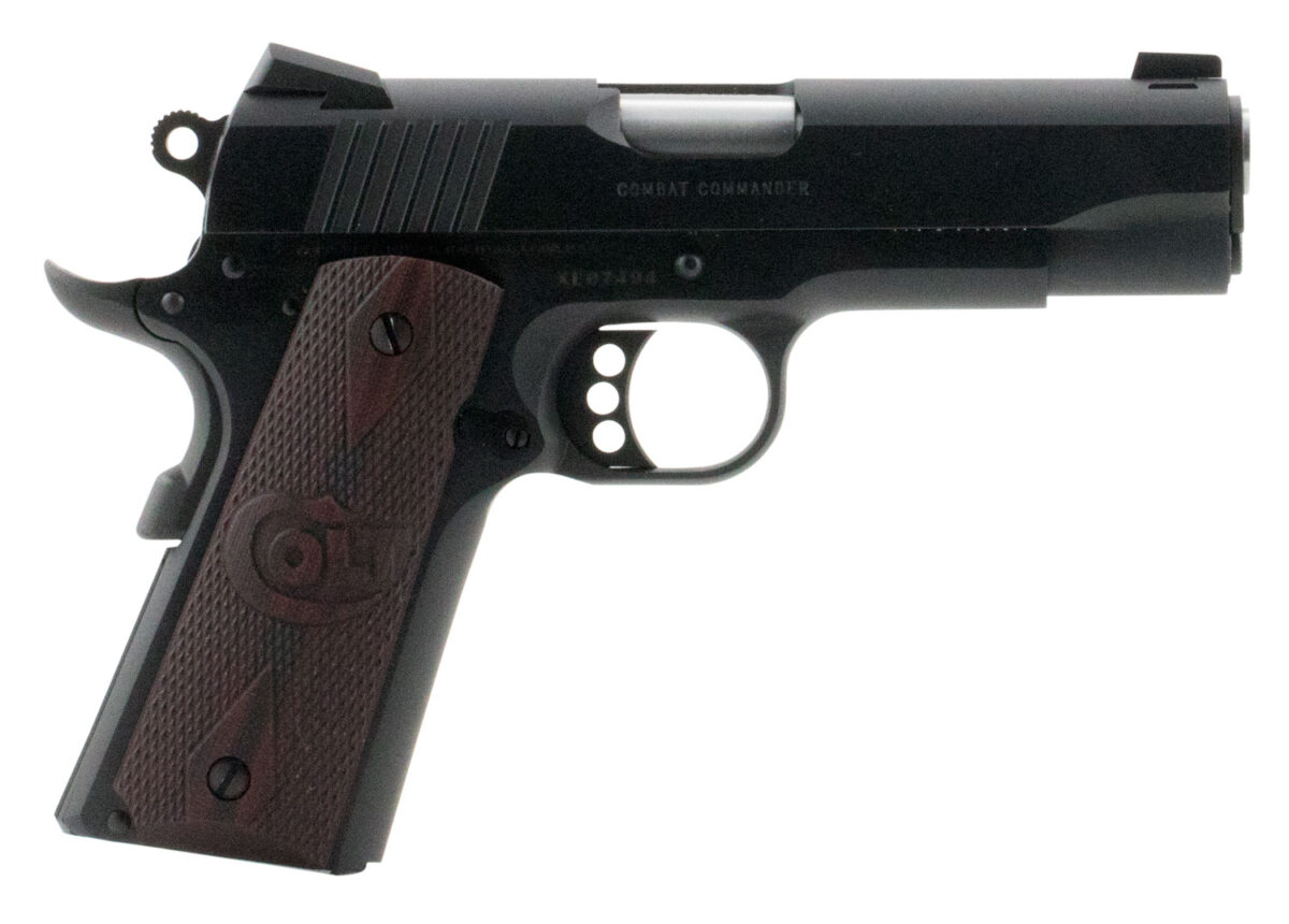 Colt Mfg O4940XE Commander Combat 45 ACP 8+1 4.25" Black Steel Barrel, Blued Serrated Slide & Carbon Steel Frame w/Beavertail, Black Cherry Checkered G10 Grips, Ambidextrous 1 25080