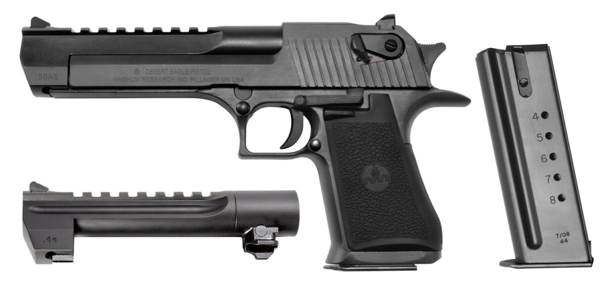 Magnum Research DE50WB6 Desert Eagle Mark XIX Conversion Combo 44 Rem Mag, 50 AE 6" 7+1, 8+1 Black Carbon Steel Frame & Slide Black Rubber Grip 1 35195