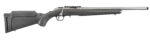 Ruger 8351 American Rimfire Full Size 22 LR 10+1 18" Satin Stainless Threaded Barrel, Satin Stainless Scope Rail Receiver, Black Synthetic Adjustable Stock, Right Hand 2 38215