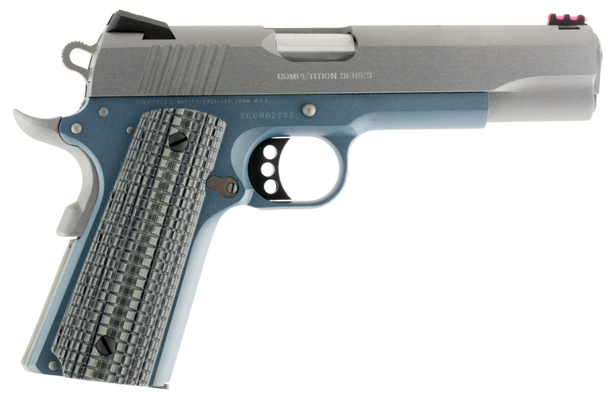 Colt Mfg O1070CCSBT 1911 Competition 45 ACP Caliber with 5" National Match Barrel, 8+1 Capacity, Blue Titanium Finish Frame, Serrated Stainless Steel Slide, Gray G10 Grip & 70 Series Firing System 1 44597