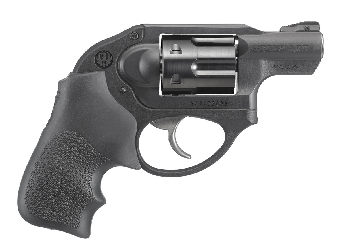 Ruger 5452 LCR Small Frame 327 Federal Mag 6 Shot, 1.87" Matte Black Steel Barrel, Black PVD Cylinder, Matte Black Stainless Steel Frame, Black Hogue Tamer Monogrip, Shrouded Hammer 1 465